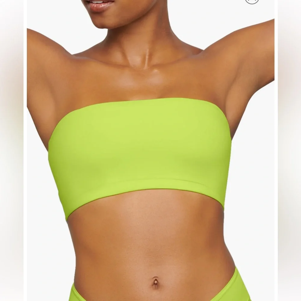 💚RARE SKIMS FITS EVERYBODY BANDEAU BRALETTE IN NEON LIME XXS - Picture 3 of 4